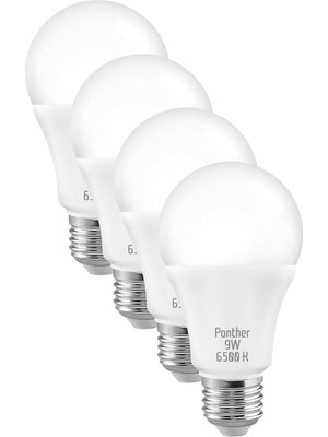 Astraltech Telvesse 4 Adet 9W Beyaz LED E27 Ampul Tasarruflu Lamba 6500 K Beyaz Işık 800 Lümen 9W=60W
