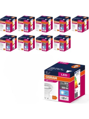 Astraltech 10'lu Osram Value PAR16 50 36D 4.5W Soğuk Beyaz 4000K GU10 LED Ampul
