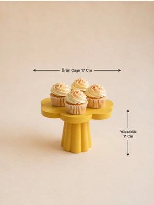 Mazaka Studio Cupcake Ayaklı Stand Sarı - Ürün Çapı 17 cm - Yükseklik 11 cm