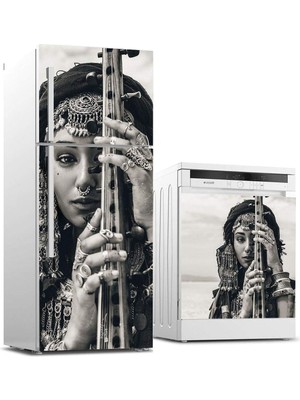 Astraltech Buzdolabı ve Bulaşık Makinası Beyaz Eşya Sticker Kaplama Çingene Kız