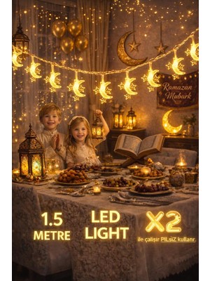 Astraltech Pilli LED Işık, Şerit LED 1,5 Metre Sari Işıklar Peri Işıkları Aydınlatmalı Şerit LED LED Işık Şeri