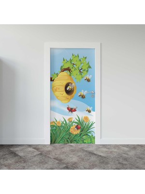 Astraltech Kapı Giydirme Kapı Sticker Folyosu Arı Kovan