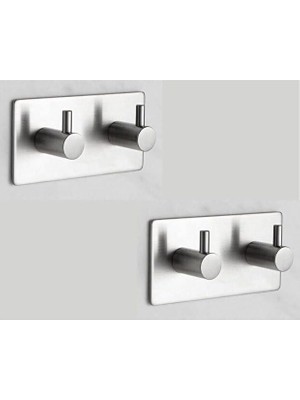 Astraltech Paslanmaz Çelik Havlu/bornoz Askısı / 2 Adet Ikili Askılık/banyo Mutfak Havlu Askısı