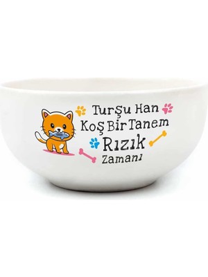 Astraltech Palto Tasarim Turşu Han Koş Bir Tanem Rızık Zamanı! Krem Seramik Kase - Hediye Seramik Kase