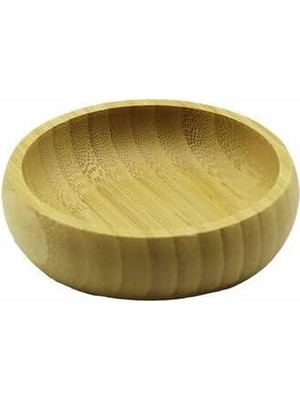 Astraltech Bambu Çerezlik Kasesi, Mini Yuvarlak Lokumluk, Doğal Ahşap, 8.5 cm Çap, Tek Parça