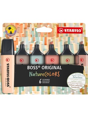 Astraltech Stabilo Boss Original Naturecolors - Fosforlu Kalem - 6'lı Paket - Çeşitli Renkler