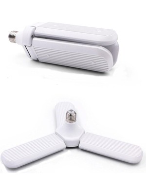Astraltech Pervane LED Ampul 3 Kollu Katlanabilir Cata 42W 6400K Beyaz Işık Yaprak LED Ampul