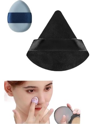 Astraltech 1 Adet Mini 1 Adet Üçgen Kozmetik Puf Parmak Yüz Makyaj Sünger Göz Altı Kapatıcı Kuru Islak Bez Sün
