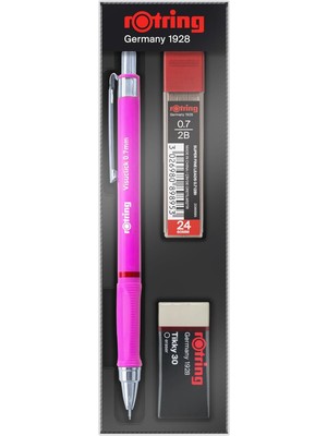 Astraltech Rotring Visuclick+ Min Silgi Okul Seti 0,7mm-Opak Pembe