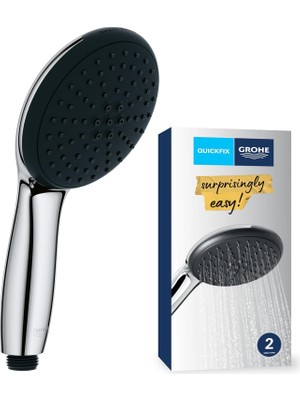 Astraltech Grohe Vitalio Start 110 El Duşu, 2 Akışlı (Yağmur & Jet), Smartswitch, 110MM Yuvarlak Duş Başlığı,