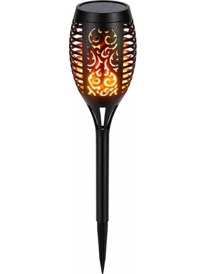 Astraltech Busstier LED Alev Efektli Solar Lamba Dekoratif Bahçe Aydınlatma Meşale Güneş Enerjili Dış Mekan Te