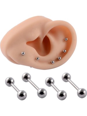 Astraltech Çelik Iki Tarafı Top Piercing Kıkırdak Piercing, Gri