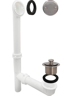Astraltech Westbrass 597244-07 Beyaz 1-1/2 Inç Boru Şeklinde Çekme ve Boşaltma Banyo Atıkı, Saten Nikel