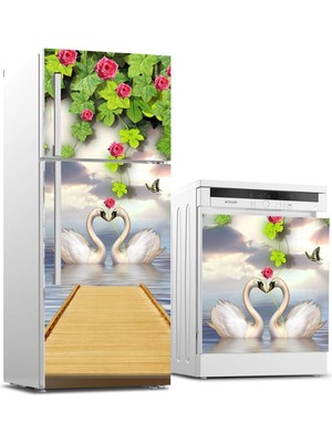 Astraltech Buzdolabı ve Bulaşık Makinası Beyaz Eşya Sticker Kaplama Modern Gölet