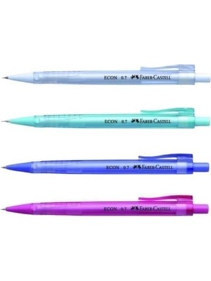 Astraltech Faber-Castell Faber Casell Econ 0.7 Uçlu Kalem Beyaz-Mavi-Mor-Pembe 4'lü Set
