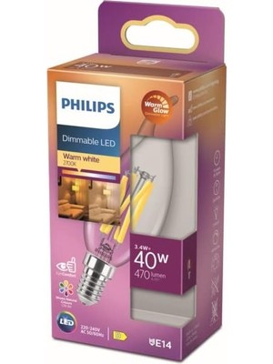 Astraltech Lighting 871951432437400 LED Eek D (A - G) E14 Mum Şeklinde 3.4W = 40W Sıcak Beyaz (Ø x U)