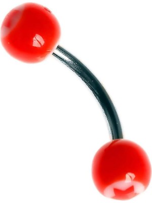 Astraltech Rouge Moulin Curved Barbel 316 L Bioplast Piercing TDGR00868, Kırmızı