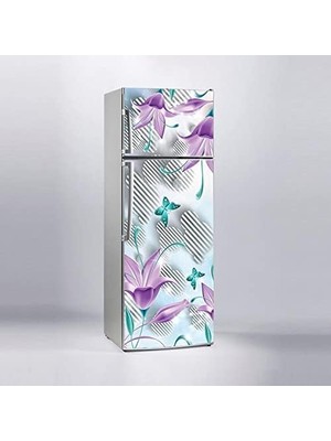 Astraltech Buzdolabı Sticker Kaplama Dolap Kaplama Etiketi Mor Çiçek