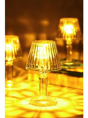 Astraltech 3 Adet LED Mum Kristal Tip Pil Dahil Ledli Dumansız Alev Yapay Dekoratif Mum Dekor Işığı Şeffaf P28