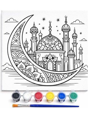 Astraltech Ramazan Desenli Tuval Etkinlik Boyama Ramazan Süsleri, Ramazan Süsü, Ramazan Süslemeleri Dekarasyon