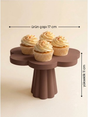 Mazaka Studio Ayaklı Cupcake Standı Kahverengi Sunum Standı