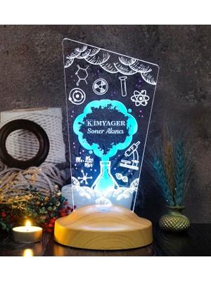 Astraltech Kimyagere Meslek Hediyesi LED Masa Lambası, Kimya Günü ve Kimyagerler Haftası Hediye LED Lamba
