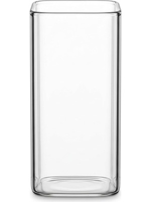 Astraltech Dikdörtgen Borosilikat Cam Bardak, 300 ml Kapasite, Isıya Dayanıklı Yapı, Makinede Yıkanabilir, Ev