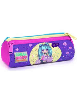 Astraltech Coral High Mor Anime Üç Gözlü Kalemlik Kalem Çantası - Kız Çocuk