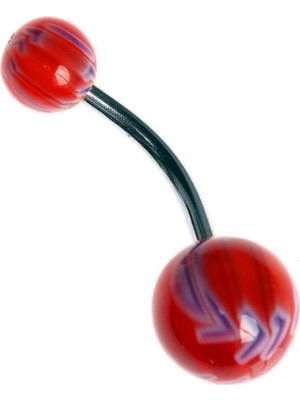 Astraltech Rouge Moulin Kırmızı Bioplast Göbek Piercing TDGR00649, Kırmızı