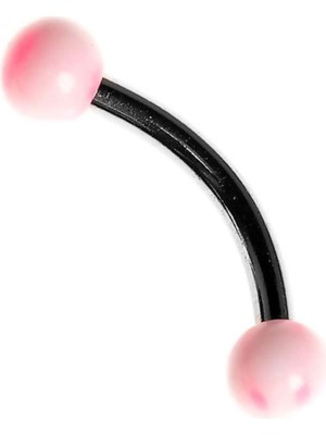 Astraltech Rouge Moulin Curved Barbel 316 L Bioplast Piercing TDGR00867, Pembe-Beyaz