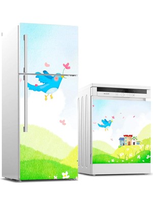 Astraltech Buzdolabı ve Bulaşık Makinası Beyaz Eşya Sticker Kaplama Çocuk Kuş