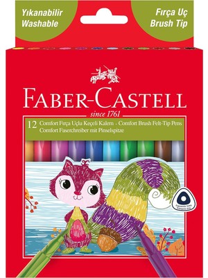 Astraltech Faber-Castell Comfort Fırça Uçlu Keçeli Kalem, 12'li