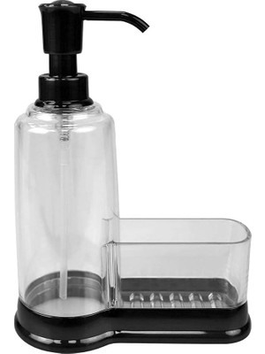 Astraltech Home Basics Sünger Bölmeli Plastik Sabunluk, Siyah