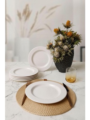 Astraltech Keramika Beyaz Iyonya Pasta Tabağı 22 cm 6 Adet 006