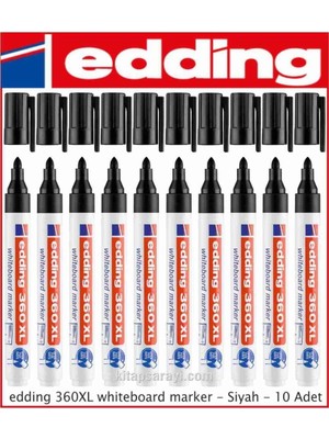 Astraltech Edding 360XL Whiteboard Marker, Siyah, 10'lu Paket