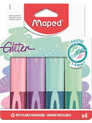 Astraltech Maped Fosforlu Kalemler Glıtter Pastel 4'lü 742046
