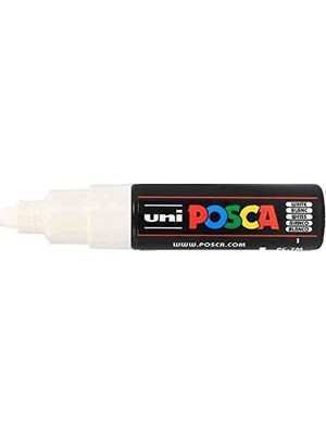 Astraltech Posca PC7M Bl 3'lü Konik Geniş Uçlu Işaretleyici Seti, Beyaz