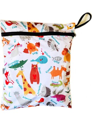Astraltech Zoo 30X36CM Su Geçirmez Islak Mayo Kıyafet Taşıma Torbası Çok Amaçlı Çanta Organizer Fermuarlı Poly