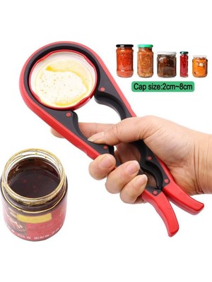 Kavanoz Kapağı Açacağı + 5 Adet Kavanoz Kapağı Hediyeli – Ergonomik Kaymaz Tasarım, Konserve ve Kavanoz Açma Aparatı, Mutfak Için Pratik Yardımcı Set