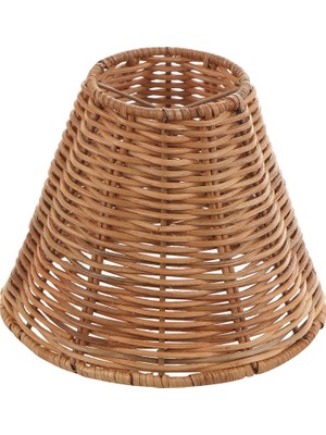 Astraltech Aspen Creative 51003 Empire Clip-On Chandelier Lamp Shade, Natural Rattan, 3" Top x 6" Bottom x 5-1
