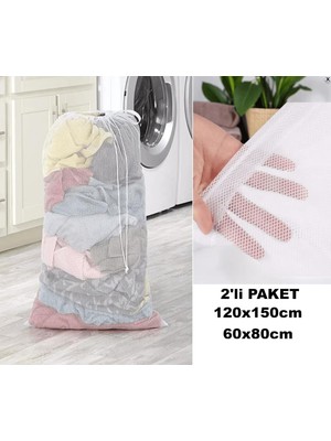 Astraltech Aksu Çamaşir Yikama Fi̇lesi̇ 2'li̇ Firsat Paketi̇ 60X80CM ve 120X150CM Beyaz