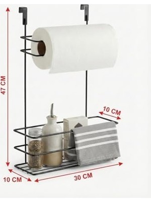 Dolap Içi Asılabilir Metal Kağıt Havluluk ve Deterjan Sepeti Organizer – Dolap Kapağına Asılabilir Kağıt Havlu Askılığı, Deterjan Düzenleyici Raf, Mutfak ve Banyo Kapak Içi Metal Organizer