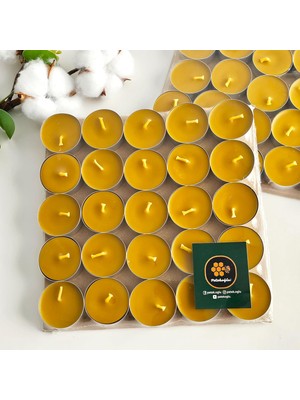 Astraltech Petekoğlu (50 Adet) Bal Mumu Tealight Mum Doğal Petek Balmumu Mum Standart Boy Buhurdanlık Için Doğ