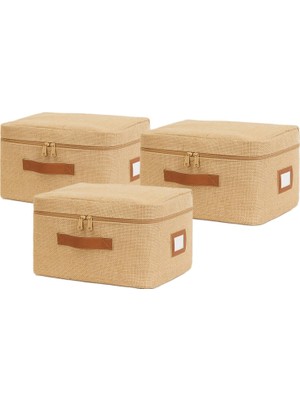 Astraltech Ocean Home Textile 3'lü Küçük Boy Jüt Hurç Set 30 x 22 x 18 cm