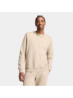 Adidas Trefoil Essentials Crew French Terry Erkek Krem Sweatshirt.-