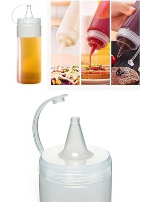2 Adet Sos Şişesi 700 ml Plastik Yağlık Sirkelik Ketçap Mayonez Sızdırmaz Sosluk Yağdanlık,bpa Içermez (Şeffaf)