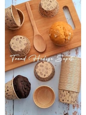 50'li Kek Desenli Muffin Kek Kalıbı, Kek Kapsülü Cupcake Kalıbı, Airfryer Uyumlu