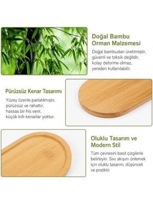 4’lü Bambu Servis Tepsisi Seti – Doğal Ahşap Bambu, Yuvarlatılmış Kenarlı, Kahvaltı Tepsisi, Sunum ve Servis Için Çok Amaçlı, Dayanıklı, Şık ve Modern Bambu Tepsi Seti