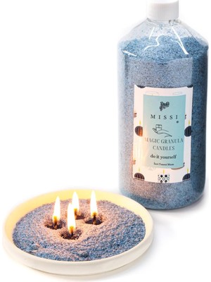 Astraltech Mi̇ssi̇ Yaratıcı Inci Tozu Aqua Mediterian Kokulu Mavi Renk Mum (30 Adet Fitil ile BIRLIKTE)-400 gr