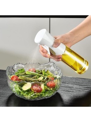Cam Yağ Sprey Şişesi – 200ML Püskürtmeli Yağdanlık, Cam Gövde, Airfryer, Fırın ve Diyet Yemekler Için Yağ Püskürtücü Şişe